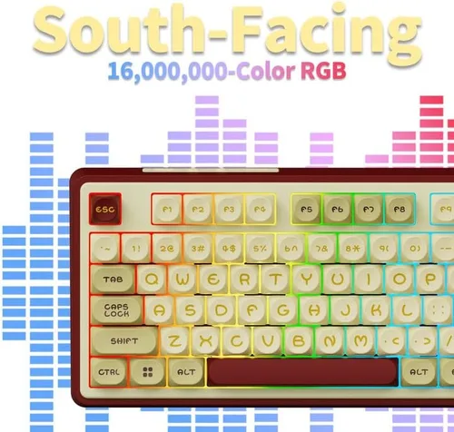 Vista 4 de ×AJAZZ AK870 TKL Estructura de junta de 87 teclas Teclado mecánico intercambiable en caliente de tecla completa Tipo-C2.4GBT 5.1, batería