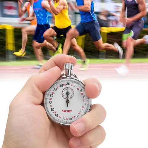 Vista 3 de Cronómetro mecánico, cronógrafo deportivo de mano con alarma, cronómetro mecánico, temporizador para deportes, competiciones