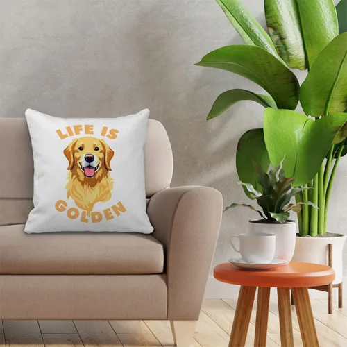 Vista 2 de Fundas de almohada Golden Retriever de 18 x 18 pulgadas, decoración de Golden Retriever y regalos para mujeres, hombres y padres
