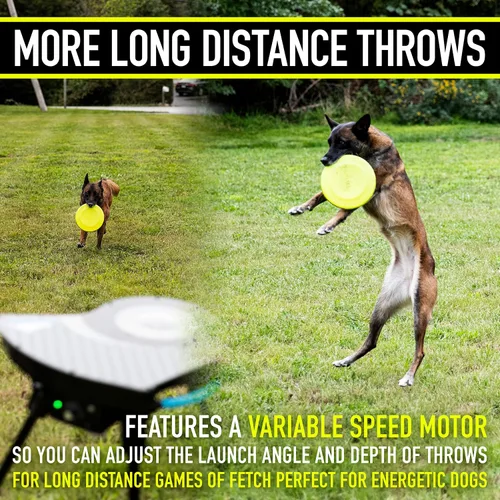 Vista 12 de Franklin Pet Supply Co. - Lanzador automático de discos para perros - Ready Set Fetch - Juguete lanzador portátil para perros - Funciona
