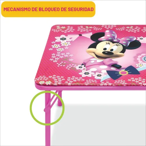 Vista 3 de Minnie Mouse - Juego de 1 mesa y 1 silla para edades de 24 a 48 meses, mesa: 20 x 20 x 16.4 pulgadas (largo x ancho x alto). Silla: 12 x 11.6 x 17