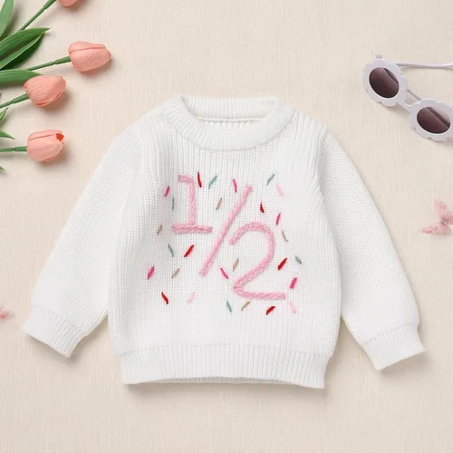 Vista 28 de Suéter de primer cumpleaños para bebés y niñas de un año de edad, sesión de fotos, otoño e invierno