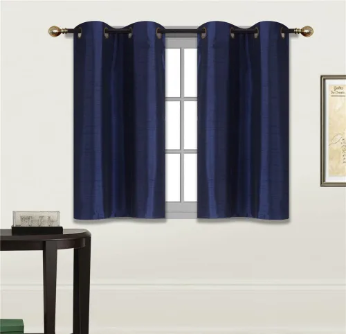 Vista 14 de Elegant Home - Cortina opaca con aislamiento de seda sintética con ojales, 2 paneles de 28 pulgadas de ancho x 36 pulgadas de largo, cada uno