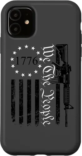 Vista 8 de iPhone 16 We The People - Funda patriótica con la bandera de Estados Unidos AR15 Pro Guns