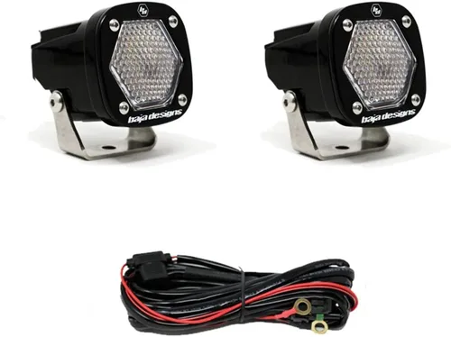 Vista 4 de Baja Designs Cápsulas de luz auxiliar LED S1 - Ajuste universal con arnés de cableado, 2 LED (esquina ancha; ámbar)