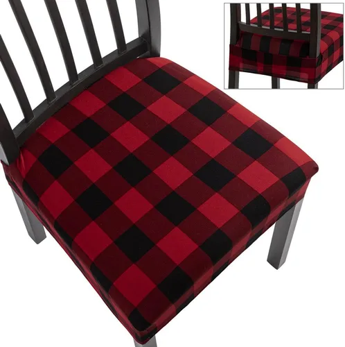 Vista 33 de SearchI Juego de 2 fundas de asiento elásticas para sillas de comedor, suaves, extraíbles y lavables, para sillas de comedor, protector de asiento