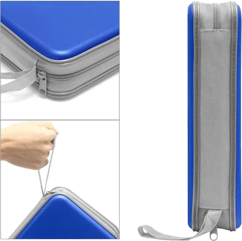 Vista 3 de Siveit Funda para CD, capacidad para 80, carteras para CD/DVD, fundas rígidas de plástico para CD y DVD, estuches de almacenamiento, carpeta