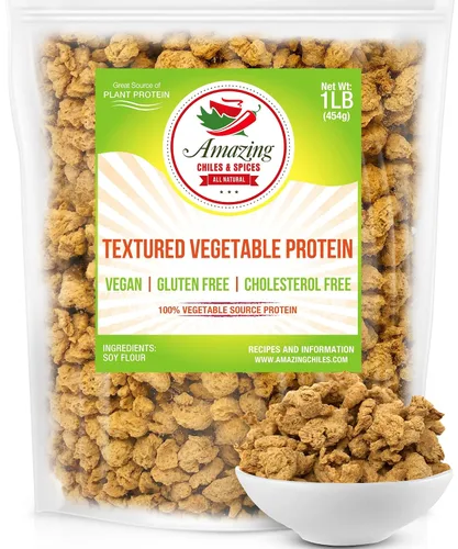 Vista 10 de Proteína vegetal texturizada TVP 1LB - Sustituto de carne de soja sin sabor