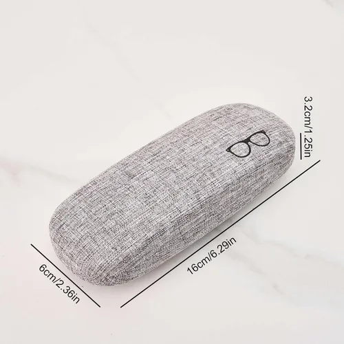 Vista 2 de 1 funda para lentes de sol, tela de lino rígida, Gris