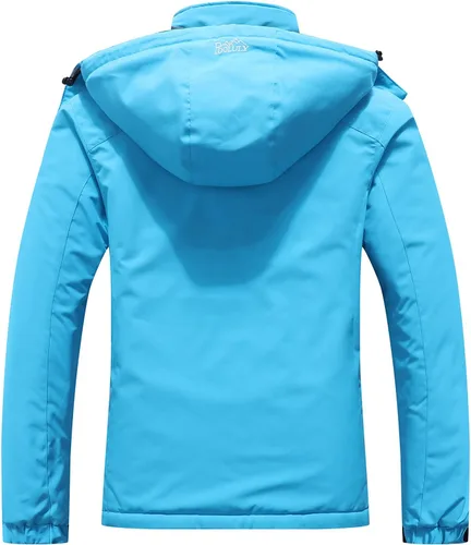 Vista 2 de Pooluly - Chaqueta de invierno para esquísnowboard para mujer, con capucha, impermeable, rompeviento