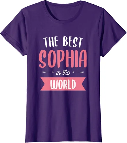 Vista 10 de Camiseta The Best Sophia In The World Name, Negro