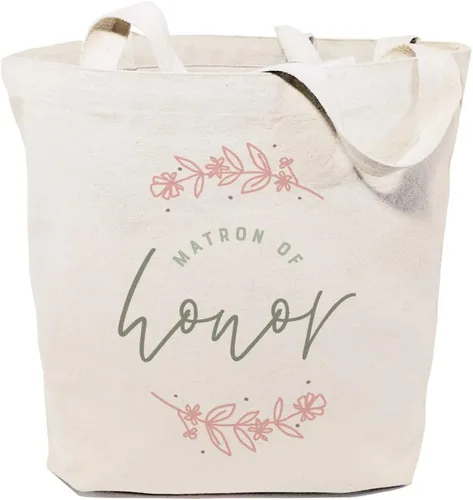 Vista 7 de The Cotton & Canvas Co. Bolso de hombro reutilizable moderno para bodas, playa, compras y viajes