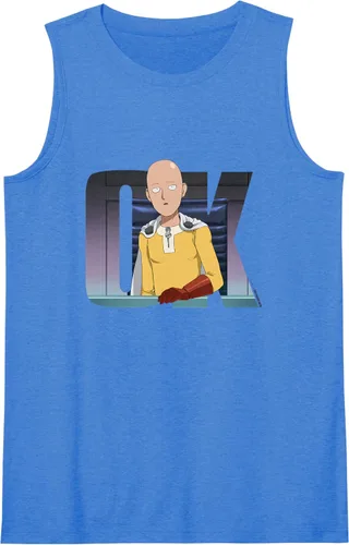 Vista 7 de One Punch Man Camiseta sin mangas Saitama OK, Negro, S Blanco