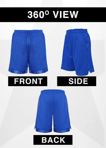 Vista 3 de Starting 5 Pantalones cortos de baloncesto para hombre con bolsillos, pantalones cortos de entrenamiento de gimnasio para hombre, paquete de 4