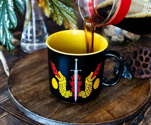 Vista 4 de Taza de cerámica Game Of Thrones House of the Dragon para caravana, taza de café grande para expreso, té, coca Capacidad para 20 onzas