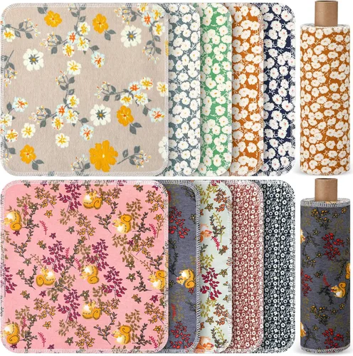 Vista 21 de Redbaker 50 piezas de toallas de papel reutilizables, paños de algodón reutilizables sin papel, toallas de papel absorbentes lavables