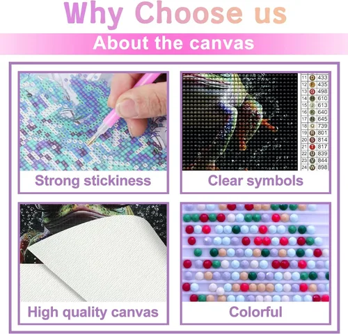 Vista 3 de Kits de pintura de diamantes 5D para adultos, rana completa, redonda, arte de taladro completo, perfecto para relajación y decoración de pared