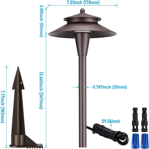 Vista 8 de LEONLITE 5CCT - Luces LED de camino de bajo voltaje, 12-24 V, 1800/2700/3000/4000/5000K, doble capa, CRI90, IP65 impermeable, iluminación
