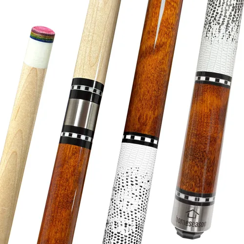 Vista 8 de HomeSeason 58in Pool Cue Stick Canadian Maple Wood 13mm Tip - 18oz Perfect for Precision Play, Low Deflection Pool Cue for Enhanced Accuracy HS17-A