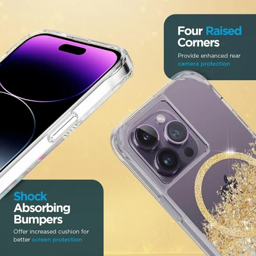 Vista 5 de Case-Mate Funda para iPhone 14 Pro – Karat Marble [protección contra caídas de 10 pies] [compatible con MagSafe] Funda magnética con bonito brillo