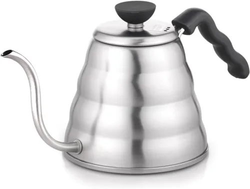 Vista 2 de Cafetera con pico vertedor, Hario VKB-100HSV, V60 Bouno, Plateado