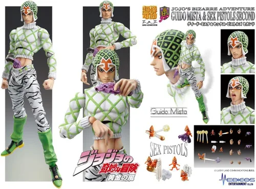 Vista 6 de medicos Jojo 's Bizarre Adventure: Parte 5- dorado Wind: Guido Mista – y segundo Super Acción de Sex Pistols Estatua