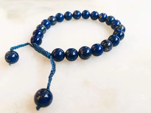 Vista 2 de Lapislázuli muñeca mala/pulsera para meditación
