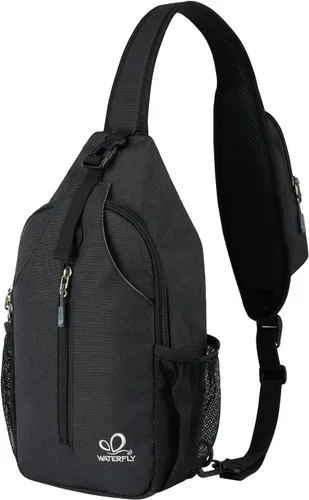 Vista 55 de Waterfly - Mochila cruzada tipo bandolera para viajes y caminatas, bolsa de pecho, Gris, talla única
