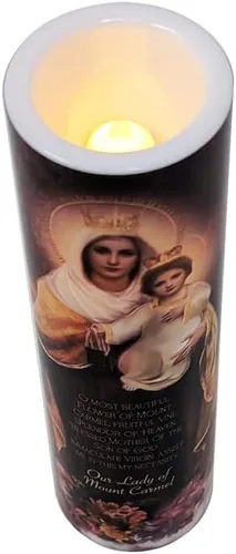 Vista 9 de Vela de oración devocional sin llama LED Nuestra Señora del Monte Carmelo