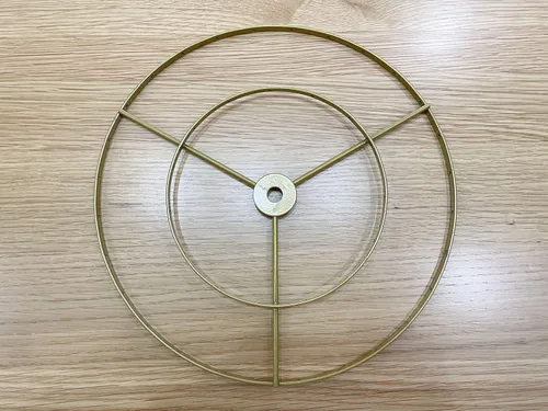 Vista 3 de RISEON Marco de pantalla de lámpara con agujeros para colgar, pantalla de lámpara de bricolaje, anillo de alambre, soporte para colgar E27, marco