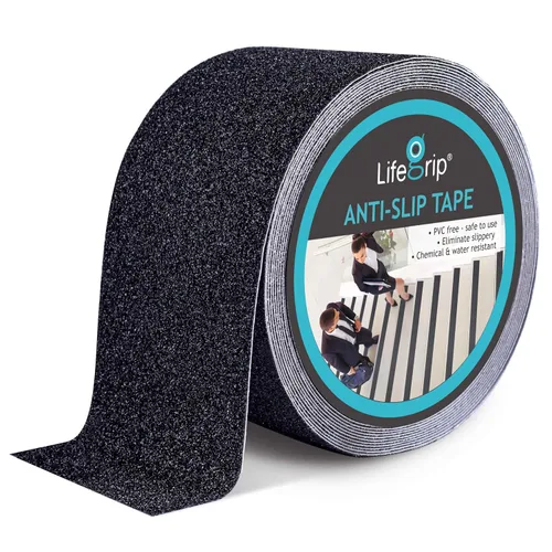 Vista 45 de Lifegrip - Cinta de tracción antideslizante, cinta de fricción de 1 pulgada x 15 pies, el mejor agarre, adhesivo abrasivo para escaleras, peldaños