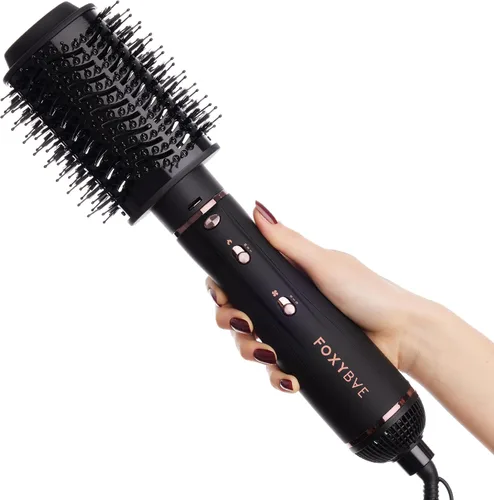 Vista 2 de Foxybae Super Styler - Juego de cepillos secadores 4 en 1 - Difusor, cepillo de soplado, barril de rizado de 1.25 pulgadas y cilindro de secado
