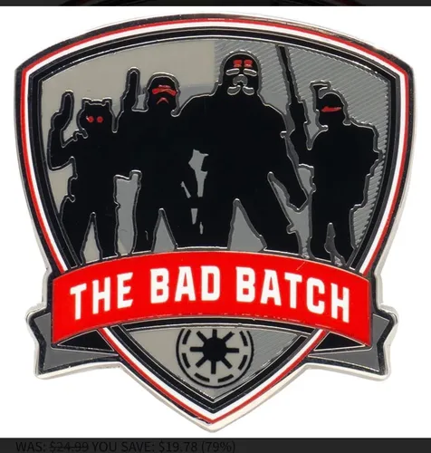 Vista 2 de Star Wars The Bad Batch - Paquete de 5 pines esmaltados, exclusivo de Entertainment Earth, color gris