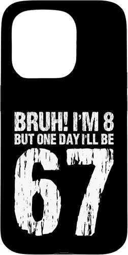 Vista 14 de Bruh I'm 8 But One-Day I'll Be 67 Retro 8th Birthday Kids Case for iPhone 17