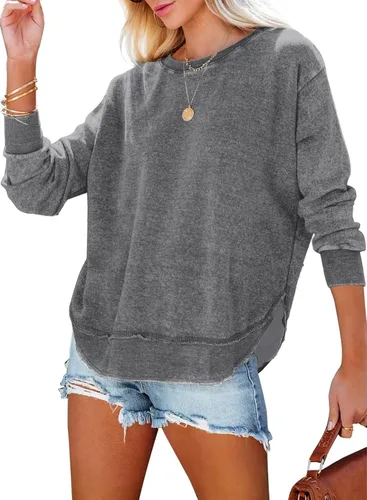 Vista 15 de EVALESS Sudadera con cuello redondo para mujer Negro