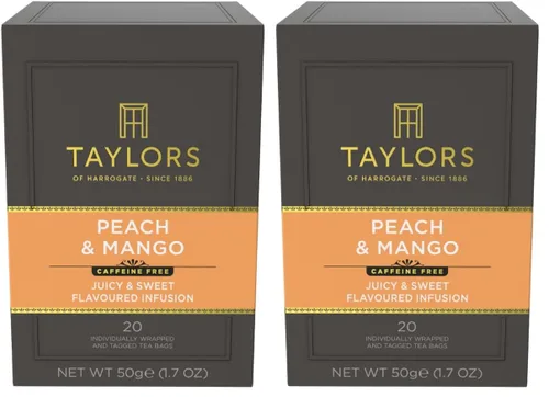 Vista 16 de Taylors of Harrogate Té de hierbas orgánicas de manzanilla, bolsas envueltas individualmente, 20 unidades (paquete de 1), suave, sedoso y suave, sin