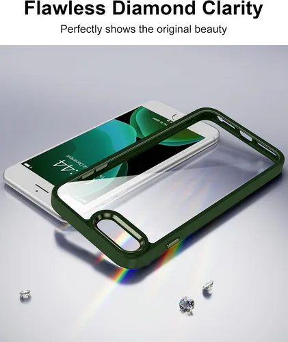 Vista 226 de HOOMIL Funda para iPhone 7 Plus/iPhone 8 Plus de 5.5 Pulgadas, sin amarillamiento, protección contra caídas, cubierta trasera dura transparente