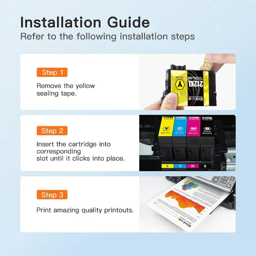 Vista 6 de E-Z Ink Cartuchos de tinta 212XL de alta capacidad remanufacturados para Epson 212 XL 212XL T212 Paquete combinado para usar con Espon XP-4100