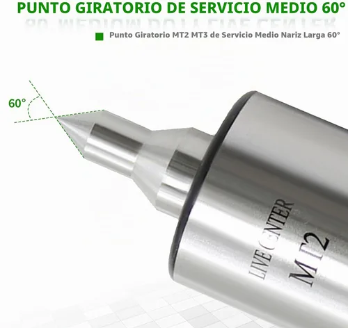 Vista 2 de MT2 Live Center 0.709 in Diámetro de vástago 60 grados para torno