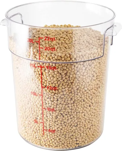 Vista 15 de Restaurantware Met Lux - Contenedor de almacenamiento de alimentos de 8 cuartos de galón, 1 recipiente redondo de almacenamiento comercial, tapa se