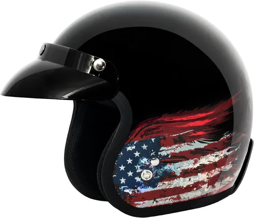 Vista 12 de VCAN Casco de motocicleta V85C 3/4 de cara abierta aprobado por DOT