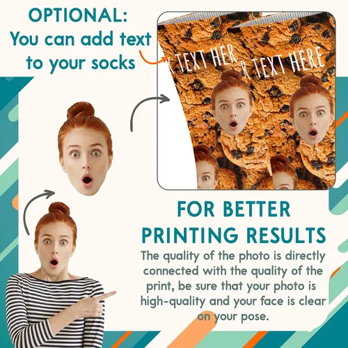Vista 3 de Calcetines con fotos personalizados actualizados con caras - Imprime tu imagen, foto - Regalos divertidos personalizados para hombres y mujeres