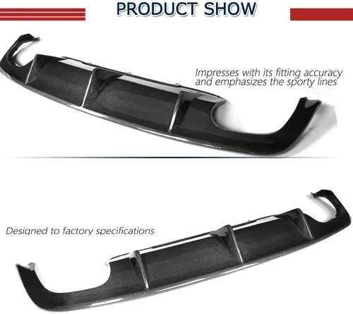 Vista 5 de Borde de parachoques trasero de fibra de carbono compatible con Audi A5 Sline S5 4 puertas 2 puertas 2012-2016 cubierta de parachoques trasero borde
