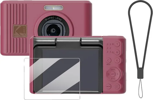 Vista 12 de Funda de silicona para cámara digital Pixpro C1 con cubierta extraíble para lente y protector de pantalla y cordón para accesorios pixpro C1