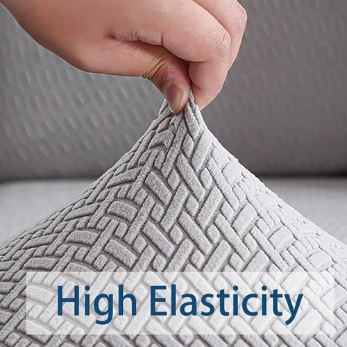 Vista 2 de Funda elástica para sillón, funda de sillón gruesa y elástica de tela jacquard, protector de muebles de color sólido, funda de sofá para niños