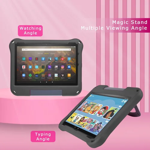 Vista 4 de 10 - Funda ligera para tablet de 10 pulgadas para niños, ligera, antideslizante, a prueba de golpes, no compatible con iPad (negro)