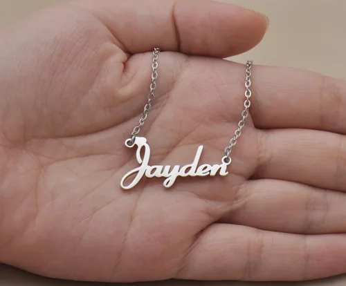 Vista 3 de Aoloshow Collar personalizado con nombre y pulsera hecha a medida con cualquier nombre, joyería de acero inoxidable para mujeres y mamás