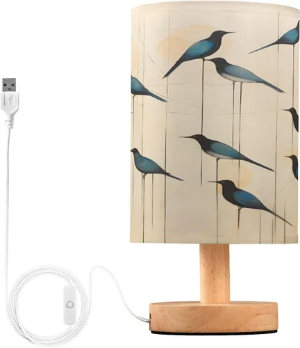 Vista 8 de Lámpara de mesita de noche líquida de lavanda morada, luces LED cálidas con puerto de carga USB, lámparas de escritorio cilíndricas retro