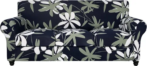 Vista 75 de SearchI Funda elástica para sofá, funda para sillón de 2 piezas con funda de cojín separada para silla, protector de muebles lavable para sala