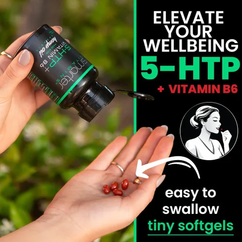 Vista 9 de 5-HTP 200mg con vitamina B6 y aceite de semilla de cáñamo, liberación
